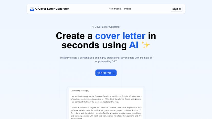 AI Cover Letter Generator